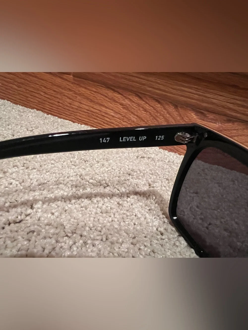 Quay Australia Black Square Shape Black & Gold Level Up Sunglasses with Case